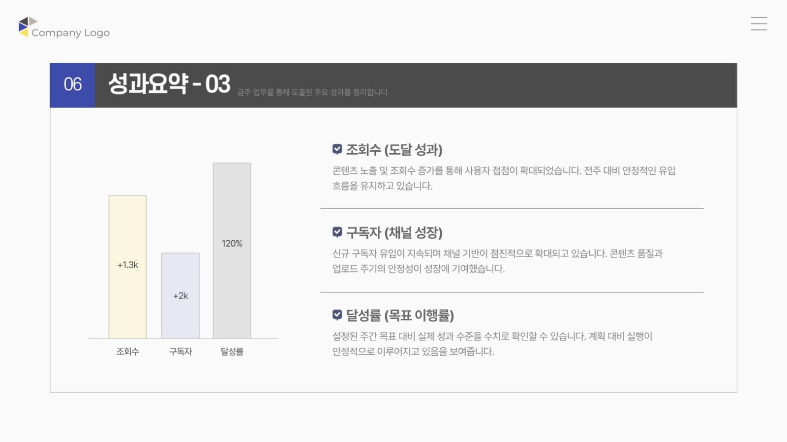 노란 파란 깔끔한 비즈니스 회의록