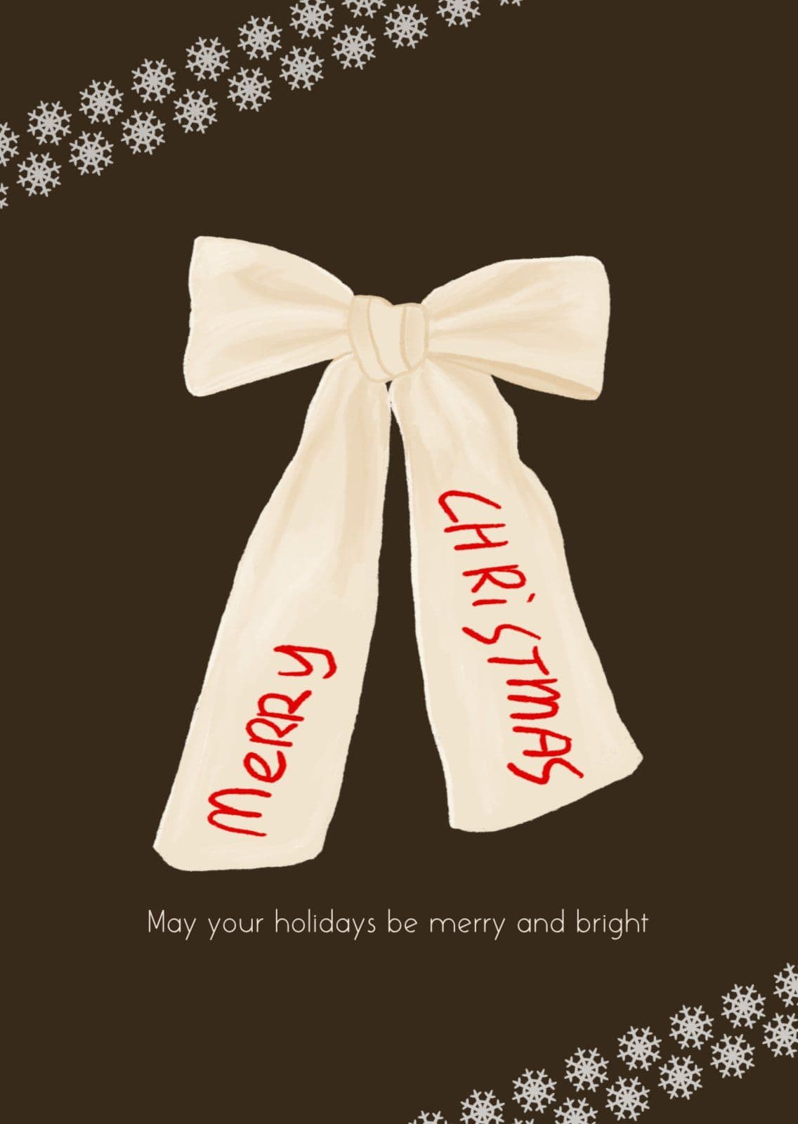 리본 크리스마스 엽서 카드