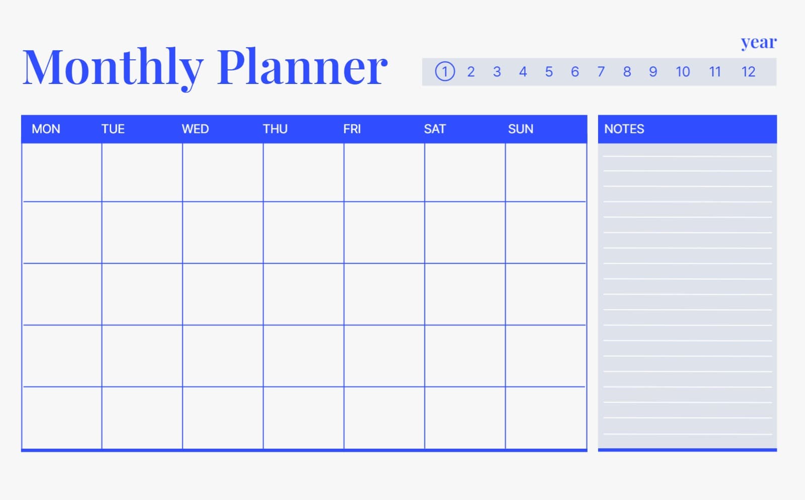 심플한  monthly planner