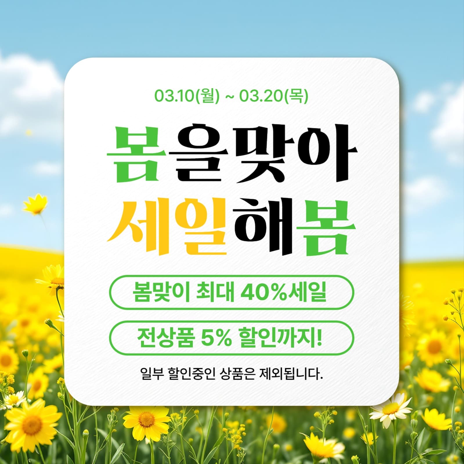 봄맞이 세일 게시물