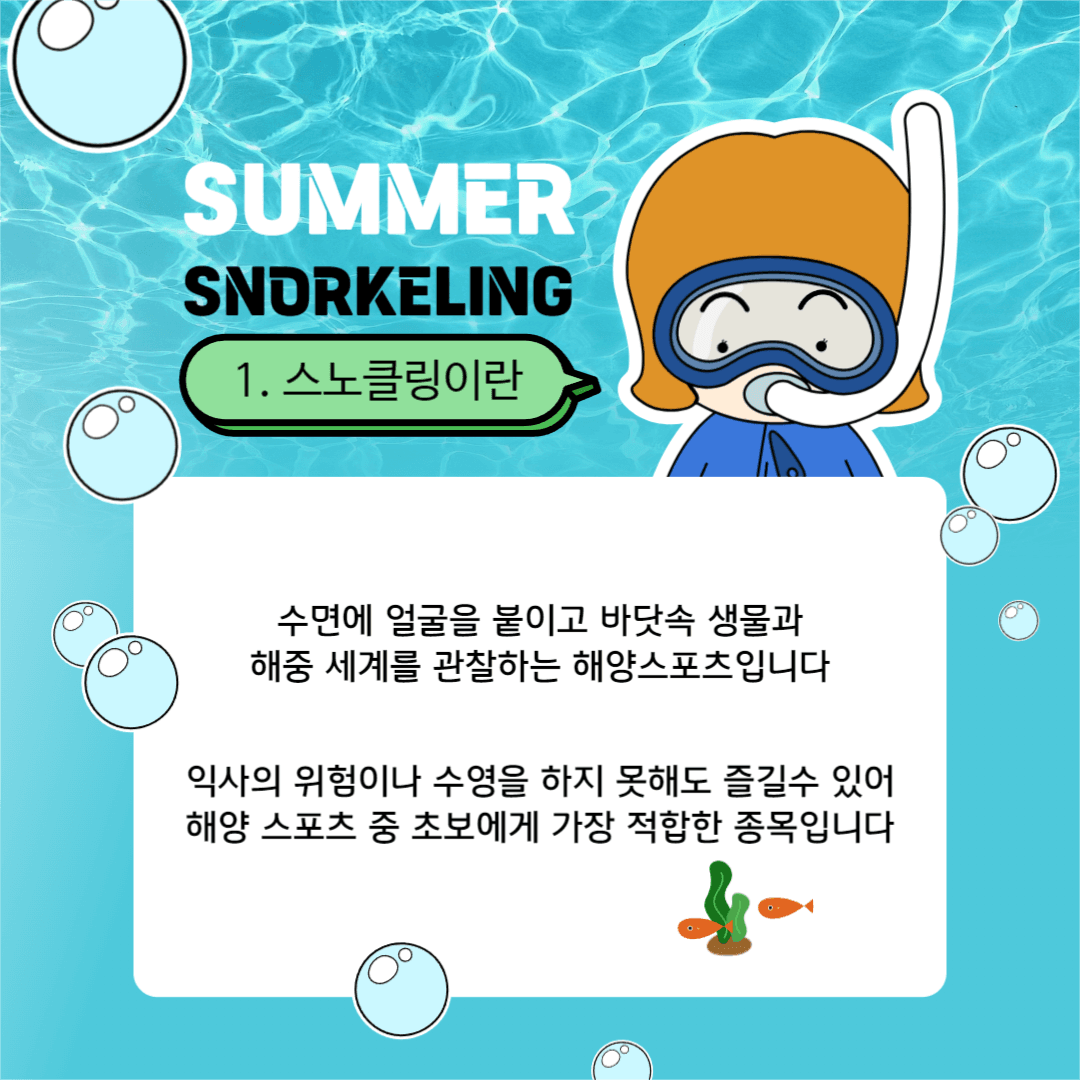 스노클링 준비하기 카드뉴스