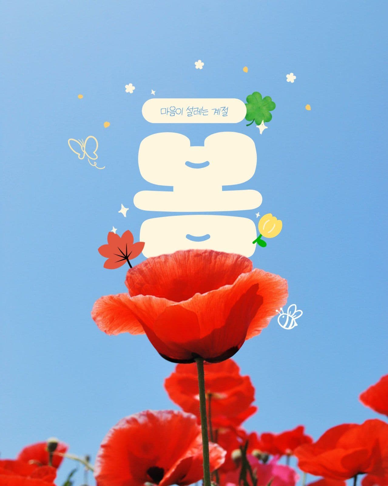 꽃 봄 일러스트 인스타그램 게시글