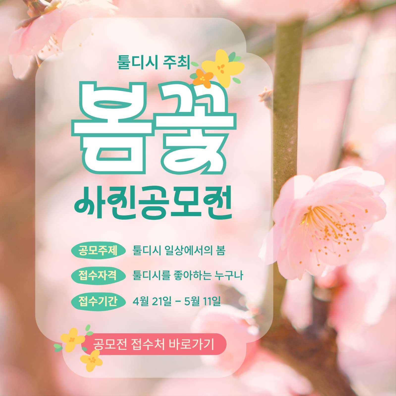 봄꽃 사진 공모전 홍보 이미지
