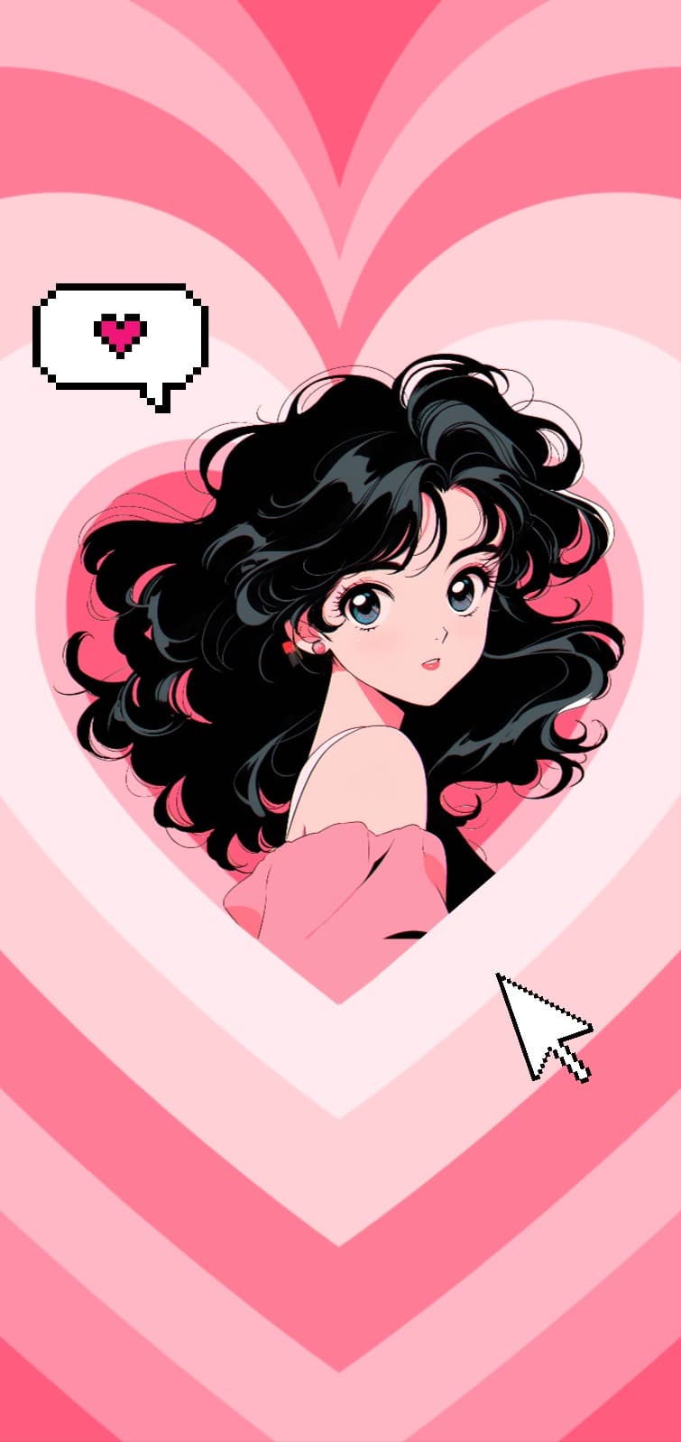 레트로 하트 배경화면 아이폰