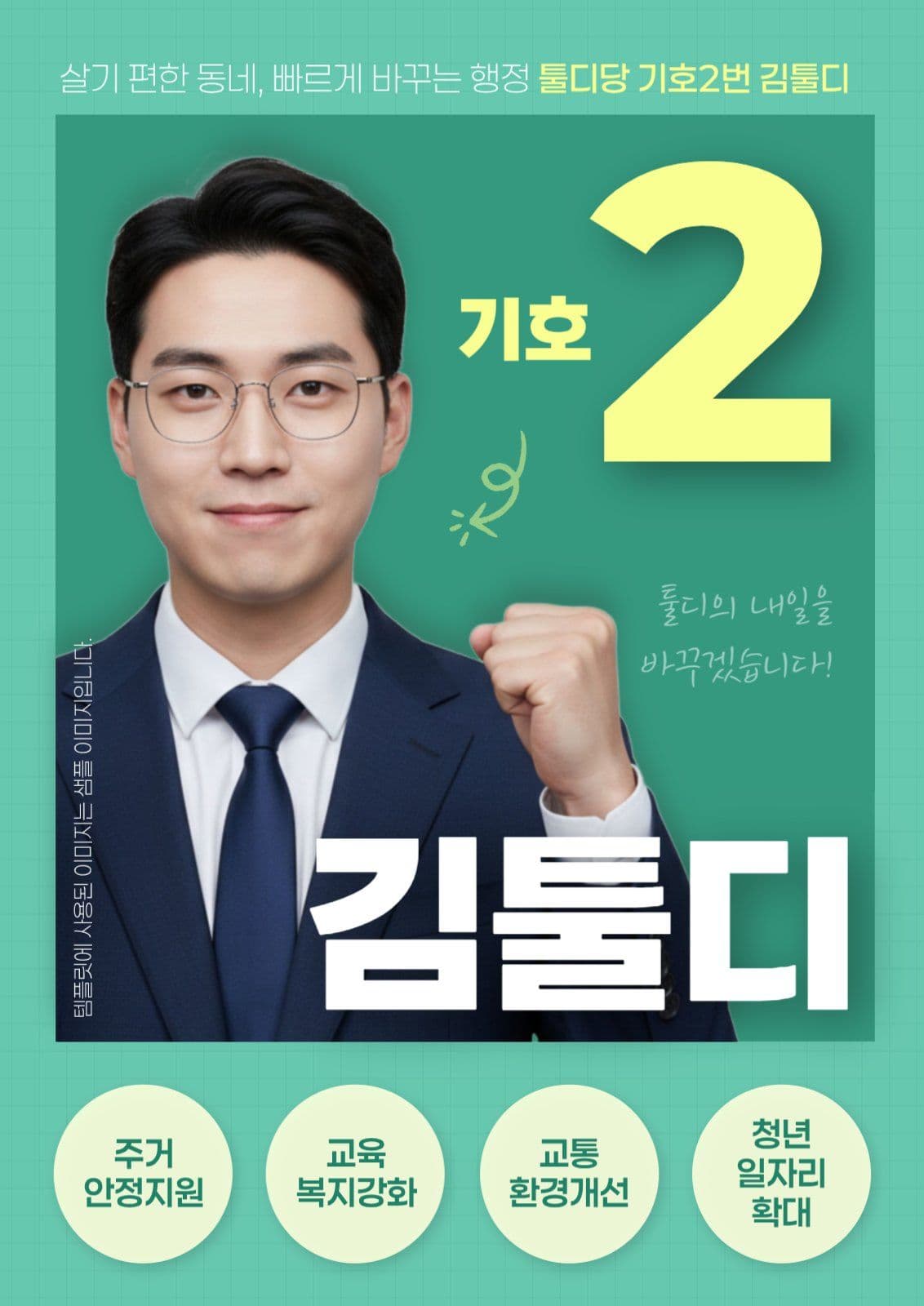 깔끔한 선거 후보 투표 홍보