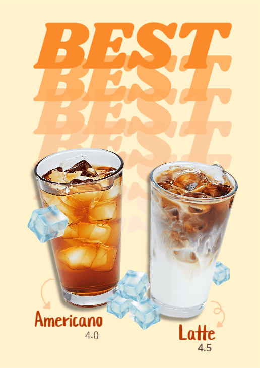 카페 커피 메뉴 포스터 POP 배너