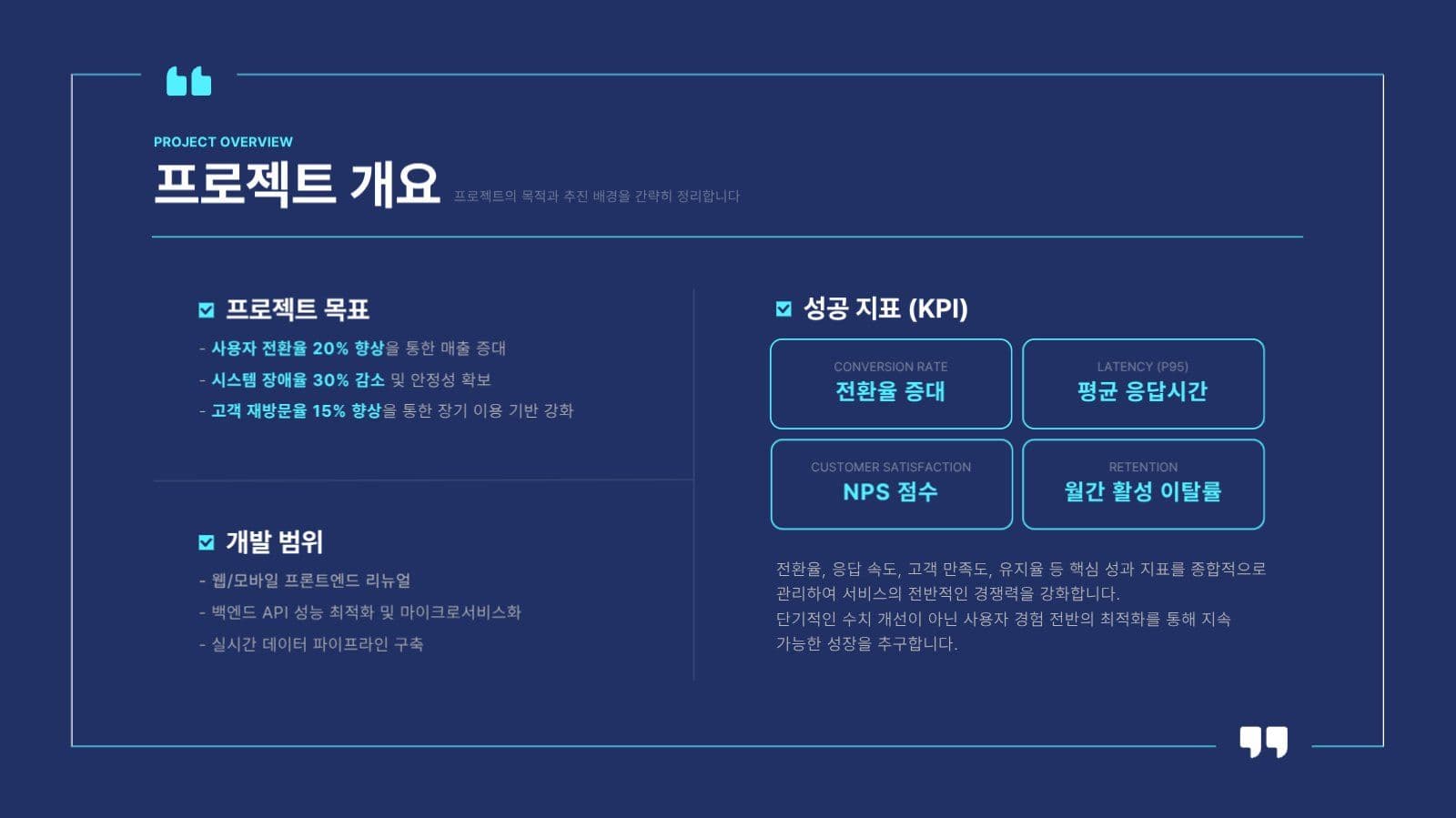 남색 비즈니스 전문적인 보고서 PPT