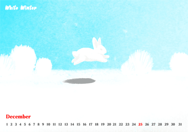 12월, 화이트 윈터 달력