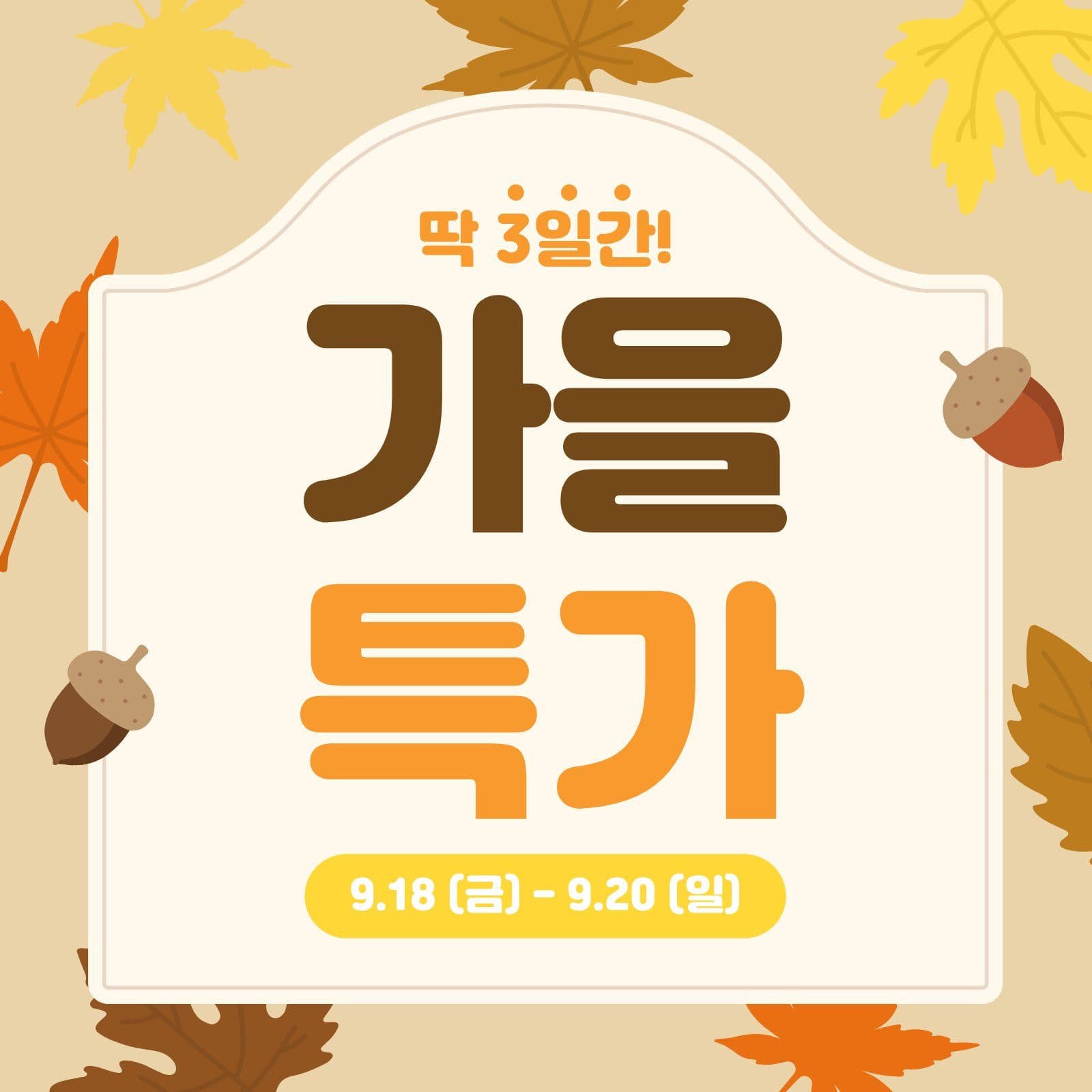 가을 특가 세일
