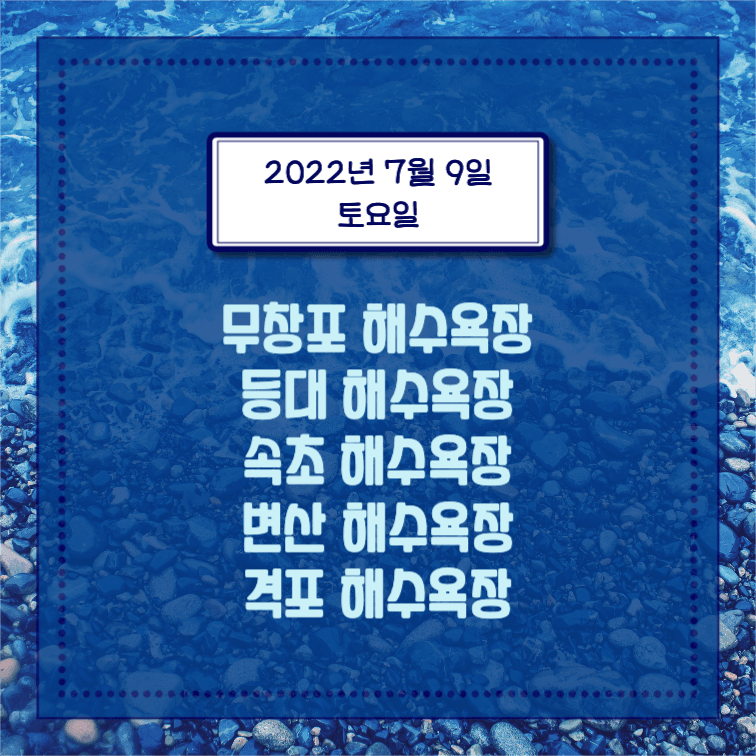 전국 해수욕장 개장일