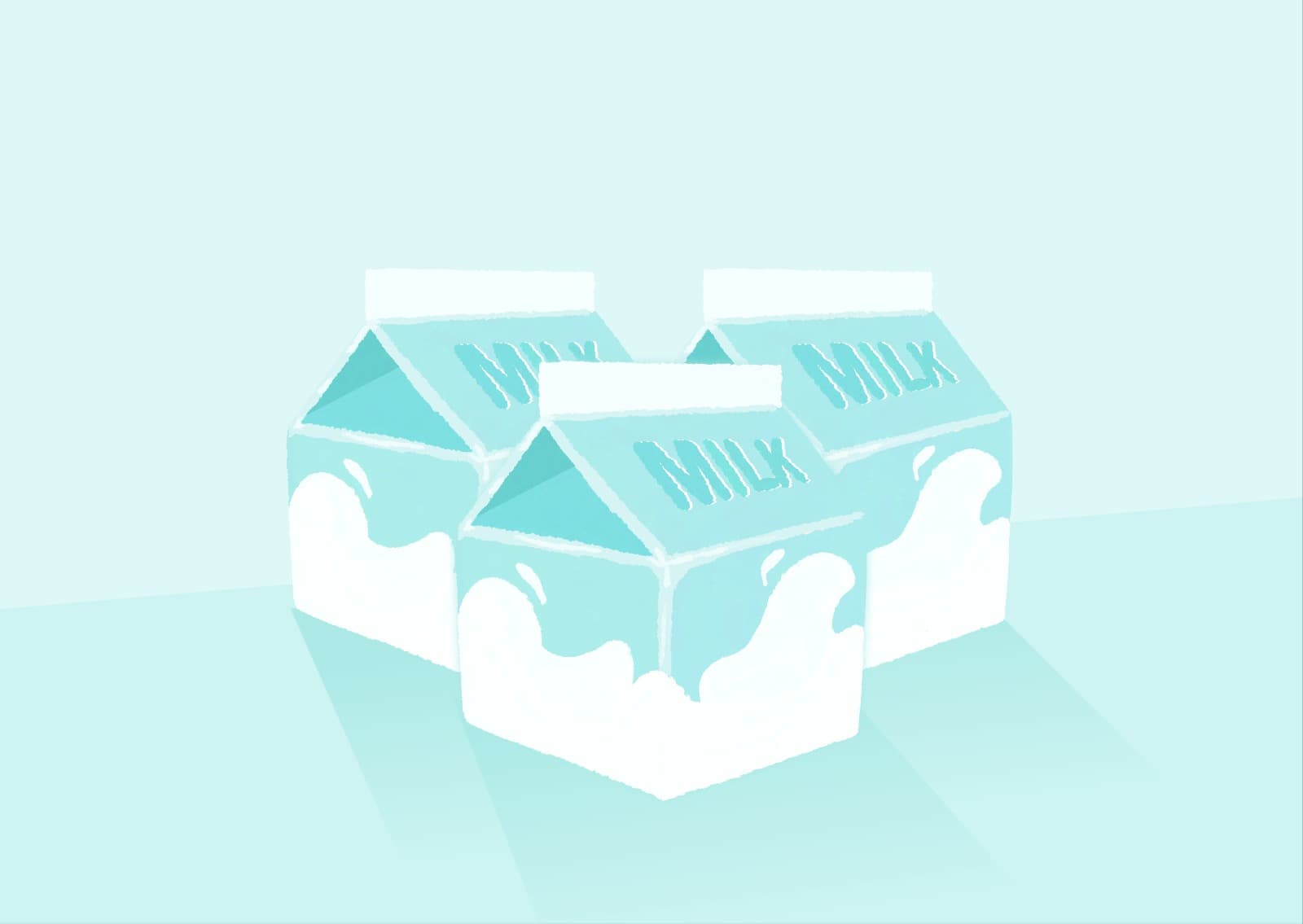 민트 우유 엽서 카드