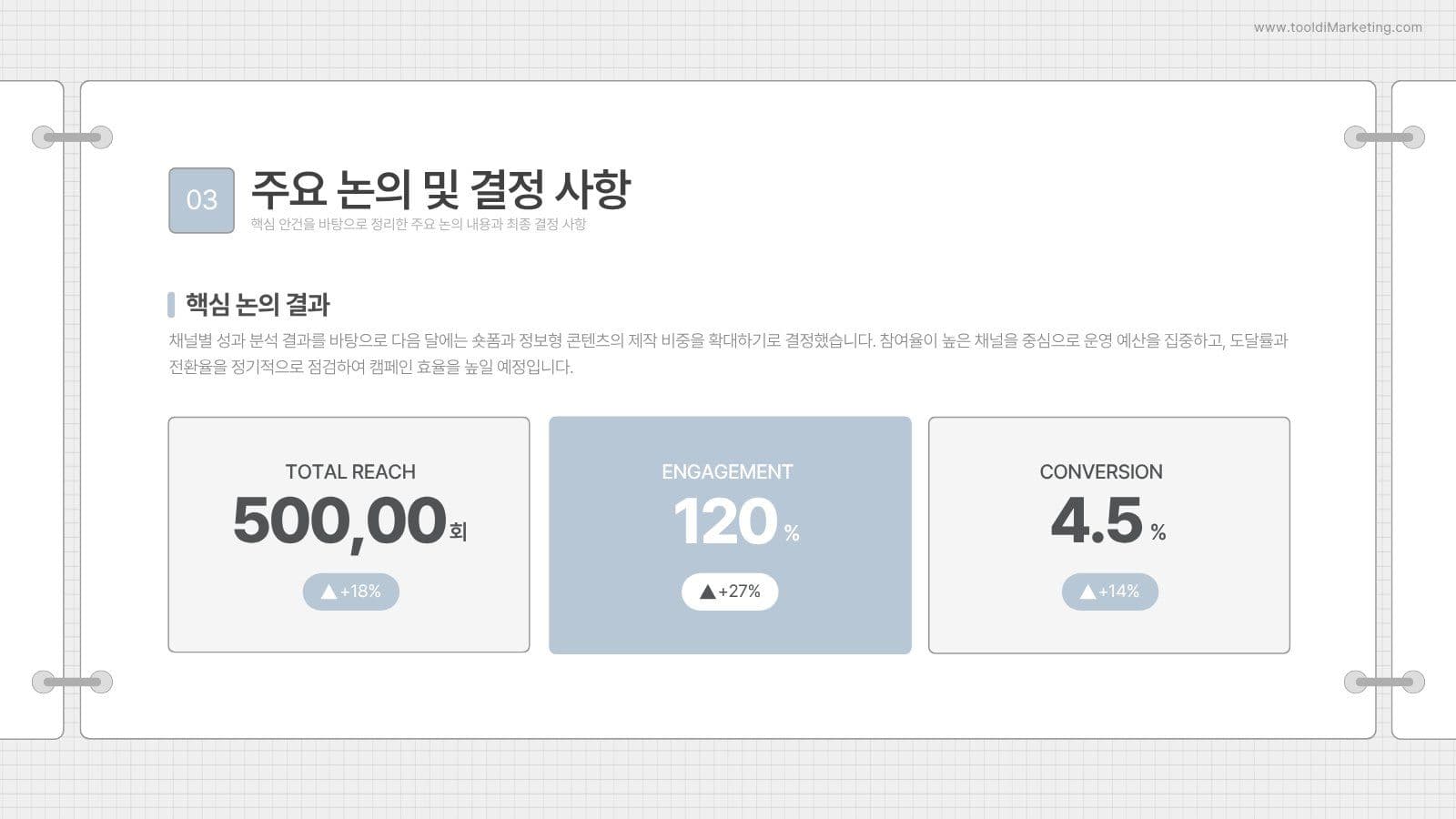 깔끔한 SNS 전략기획팀 월간회의록 
