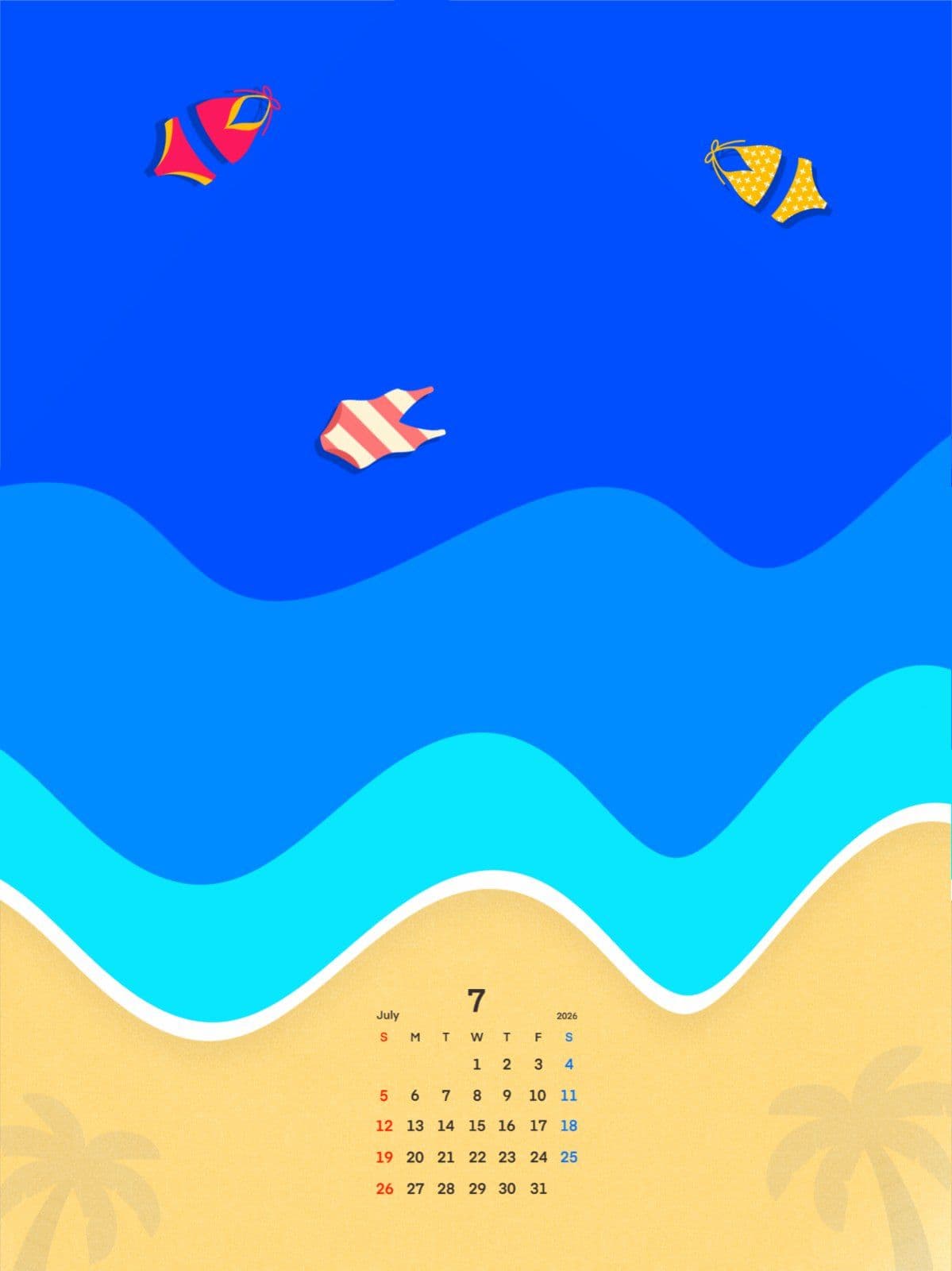 7월 바다 달력