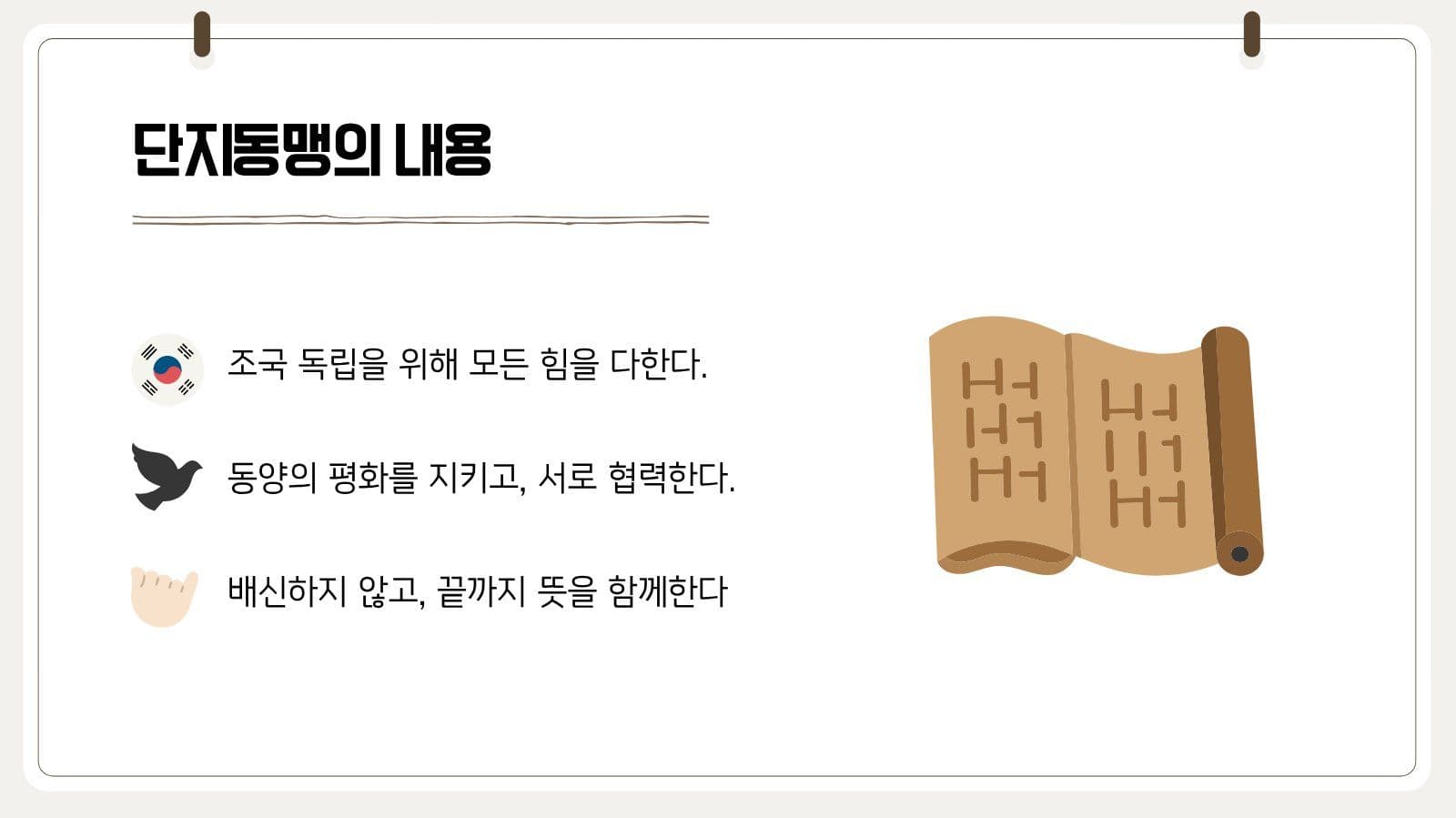 안중근의 단지동맹 역사 교육 자료