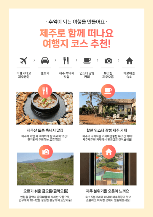 제주도 여행 코스 추천