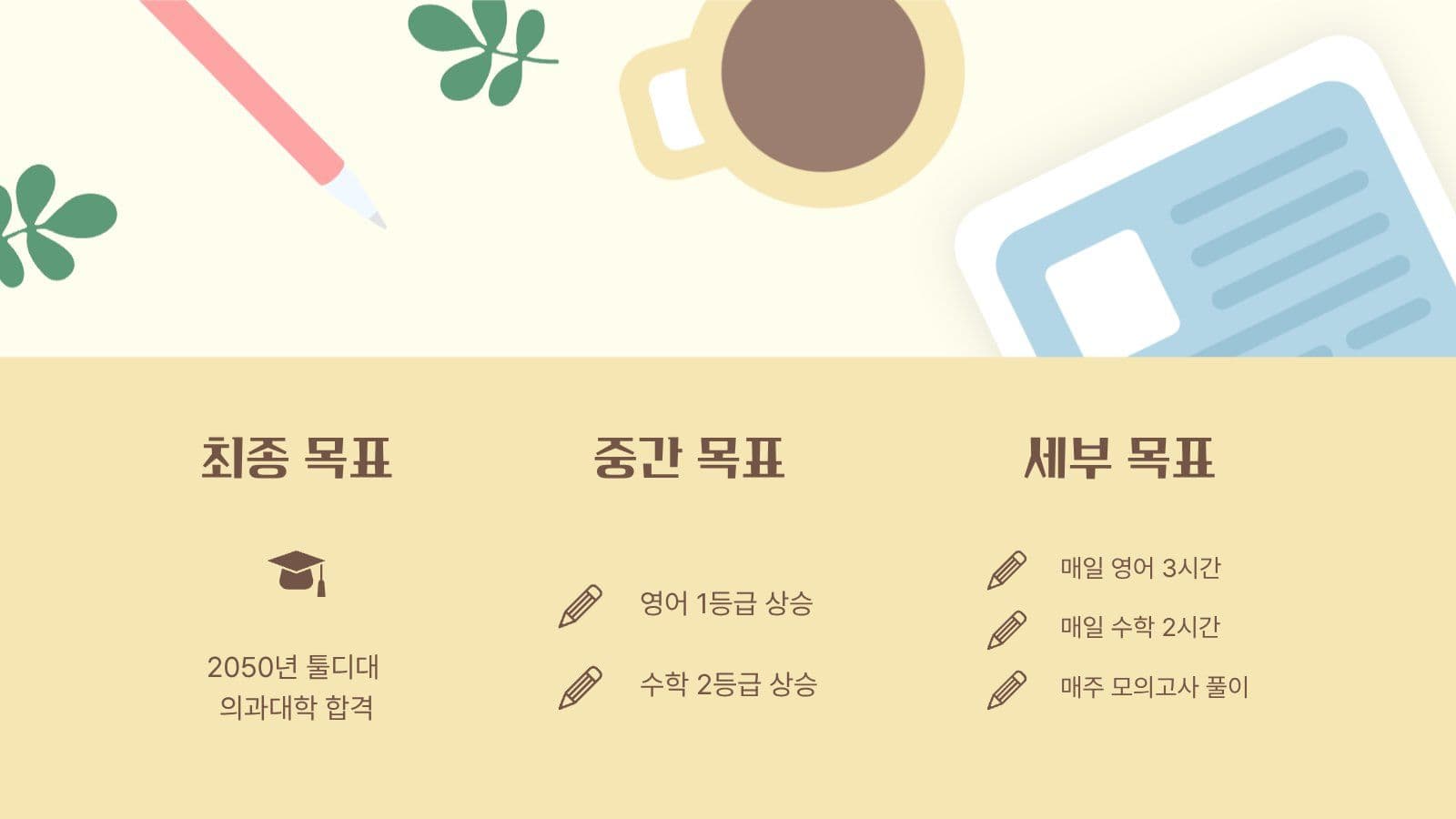 공부 습관 들이기 계획 PPT