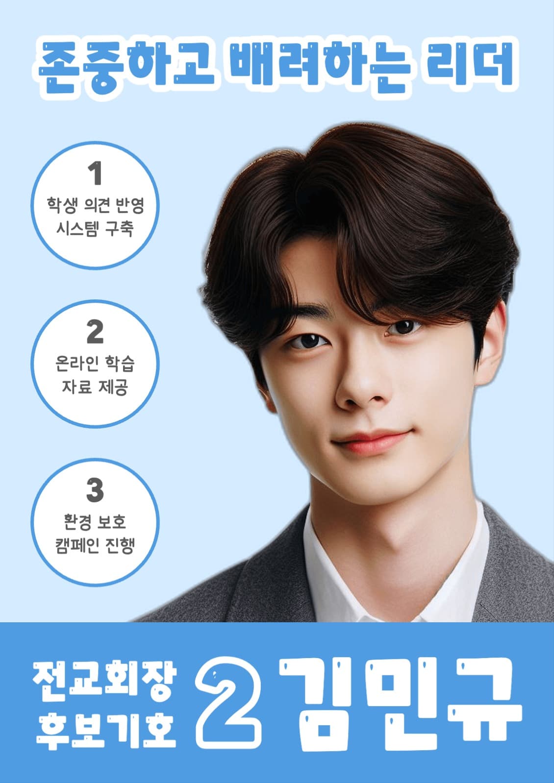 전교회장 선거 포스터