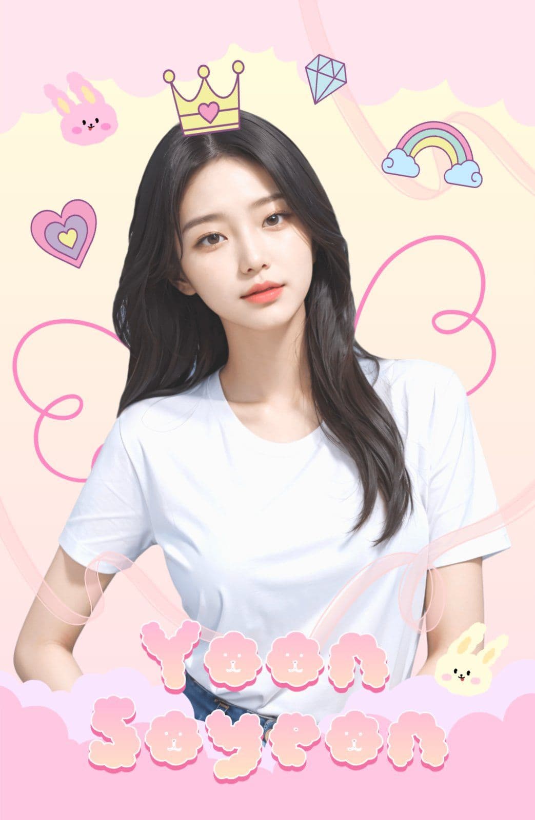 공주 핑크 포토카드 템플릿