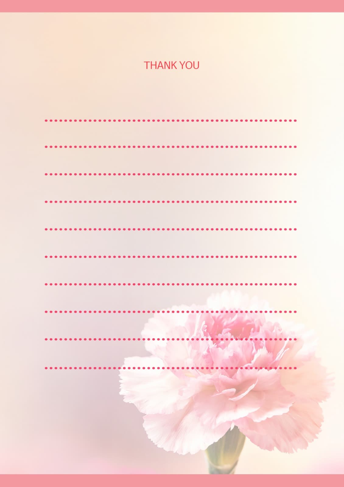 핑크 카네이션 편지지 