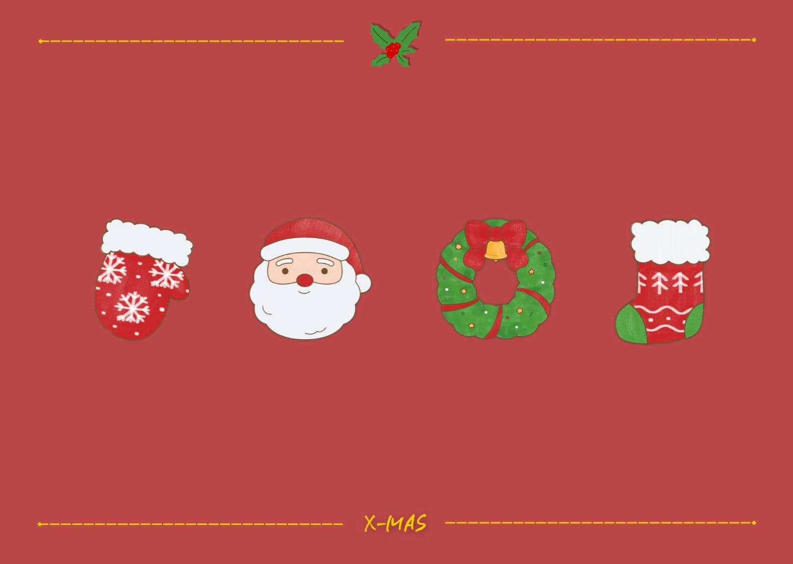 XMAS심플장식엽서