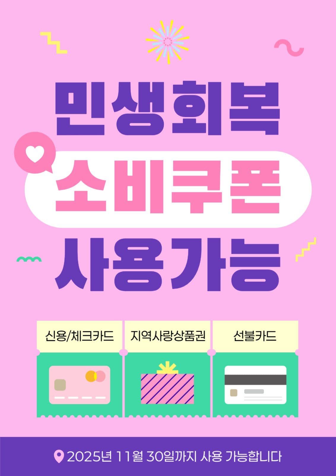 핑크 민생회복 소비쿠폰 사용처안내