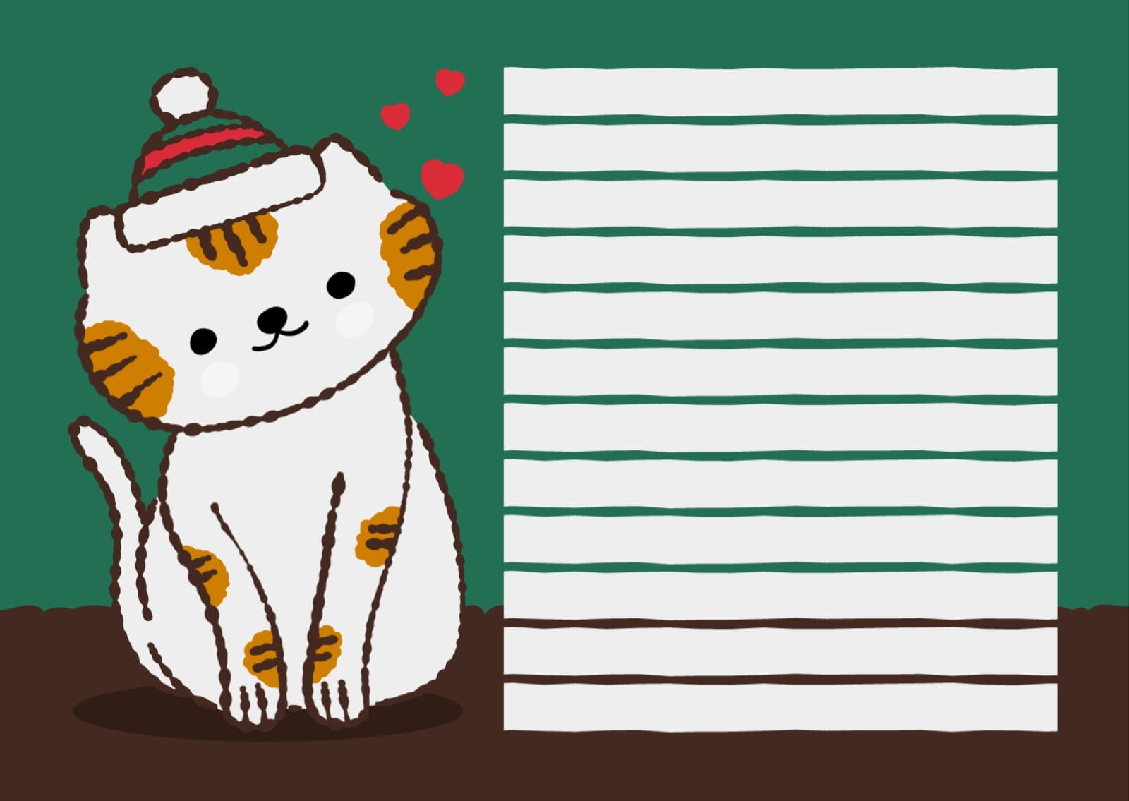 귀여운 고양이 연말 엽서 카드