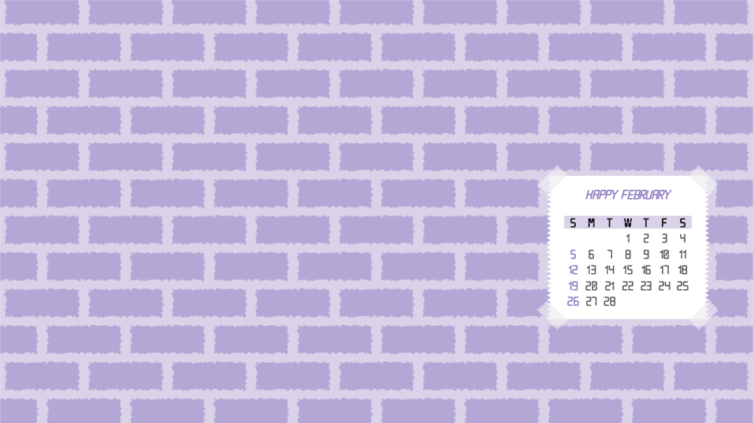 행복한 2월 달력 배경화면 PC