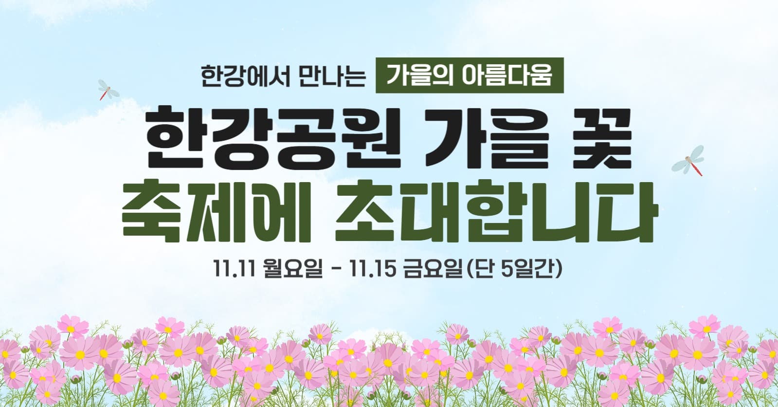 한강 가을 꽃 축제 홍보 배너