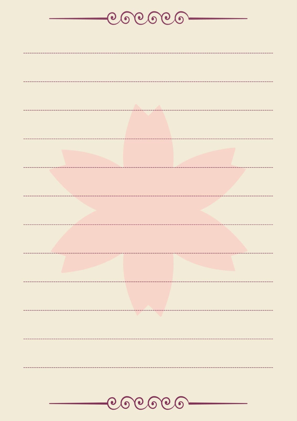 핑크 꽃잎 편지지