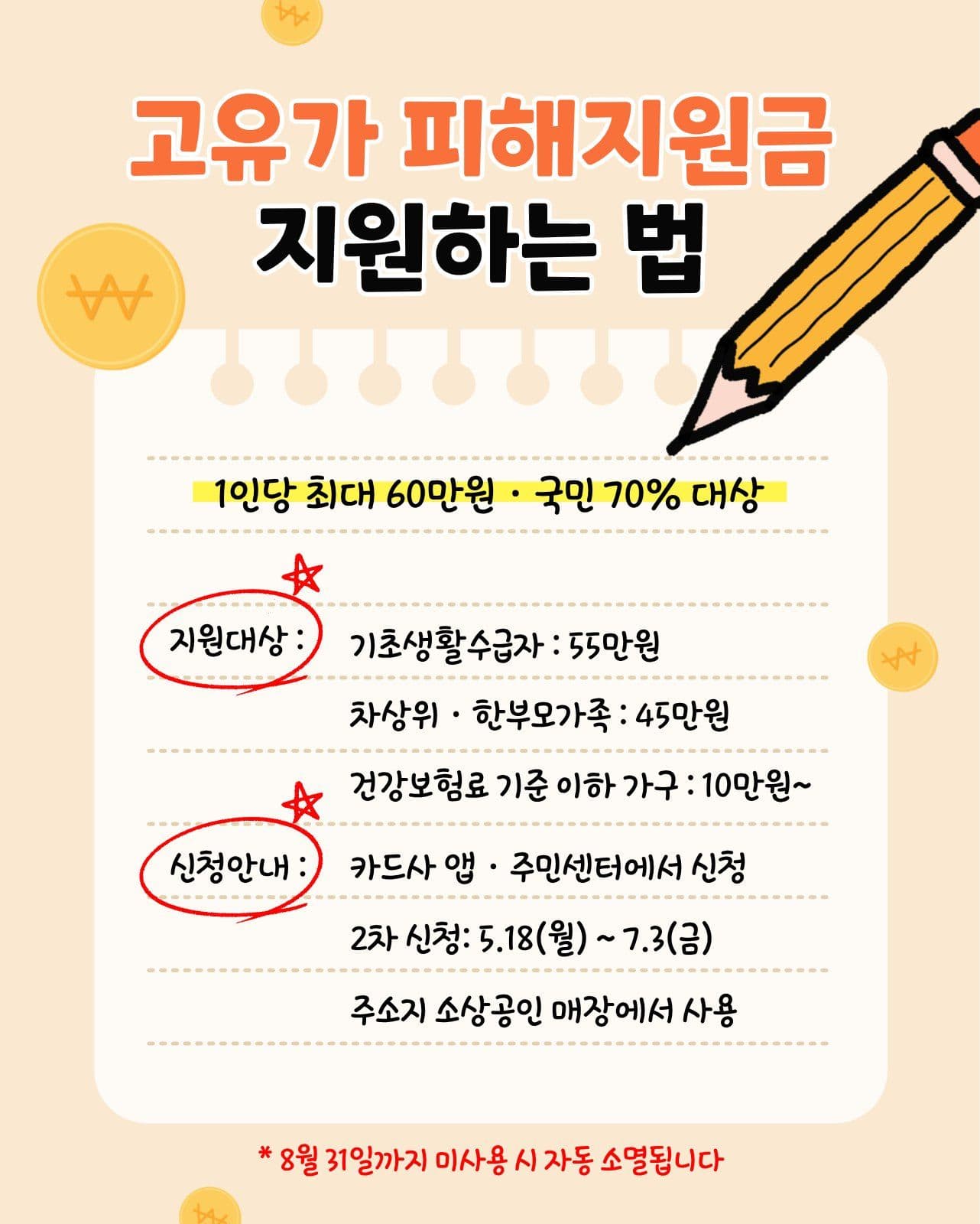 지원금신청안내메모