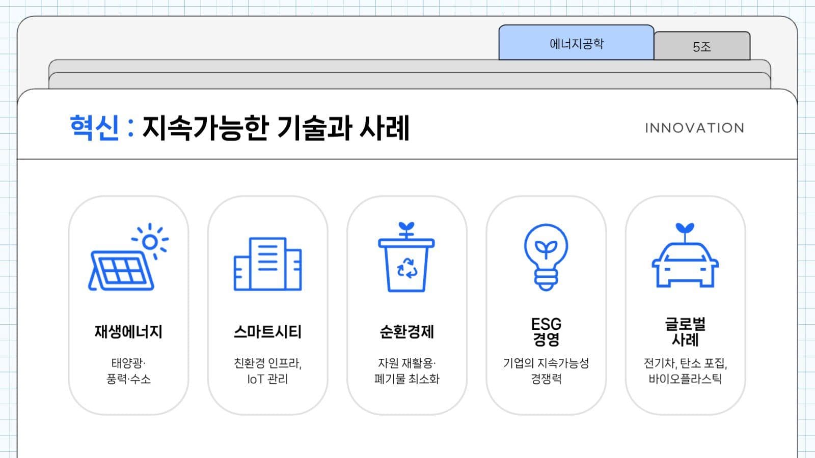 하늘색 심플한 환경 발표