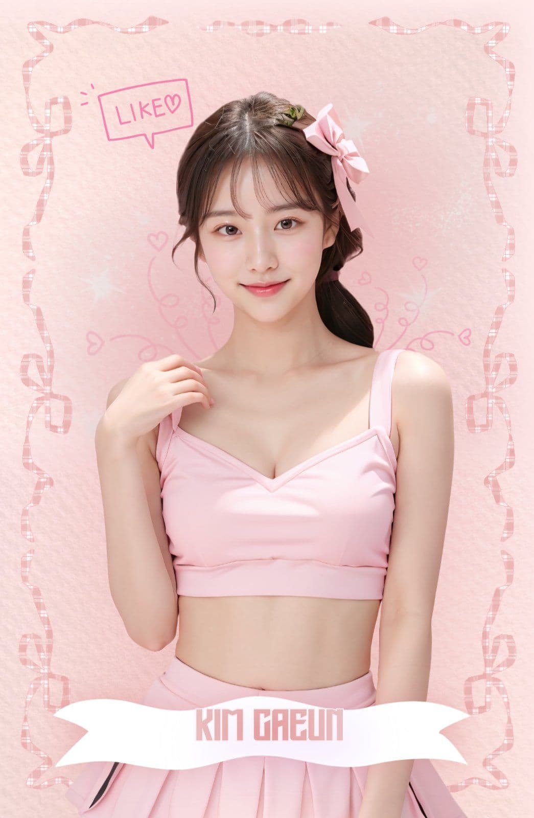 분홍리본프레임 포토카드