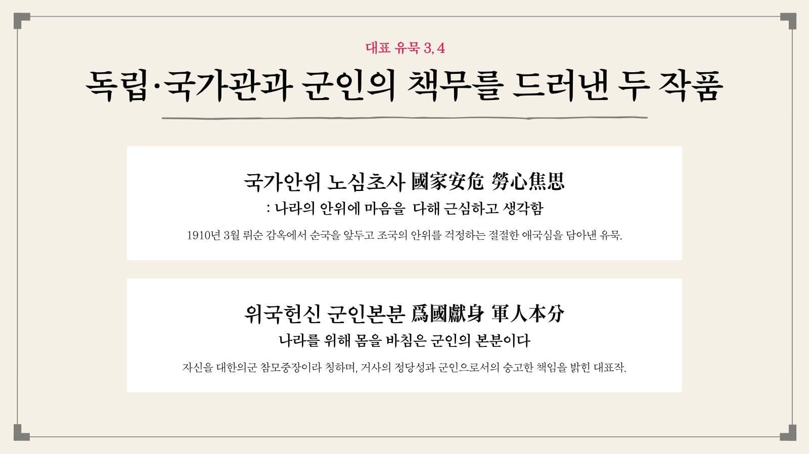 안중근 의사의 글과 유묵 발표 자료