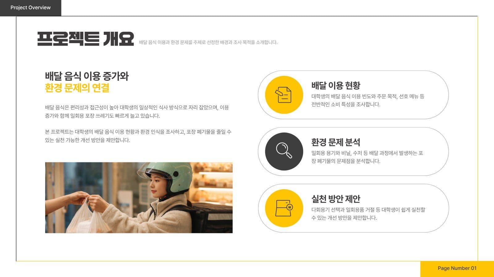 노란 대학 팀프로젝트 조별과제 PPT