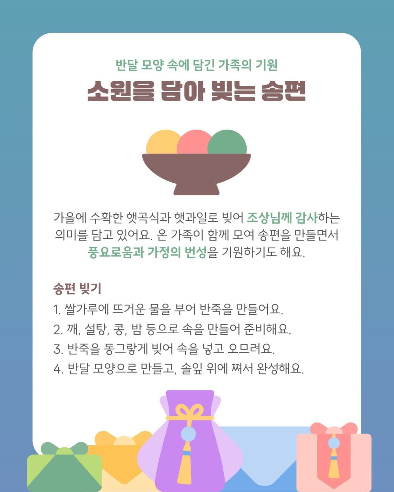 추석 명절 전통음식 이야기 카드뉴스