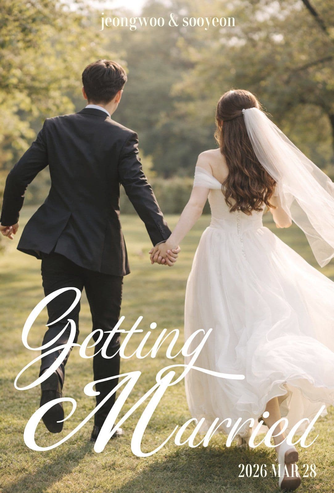 양면 셀프 결혼 청첩장
