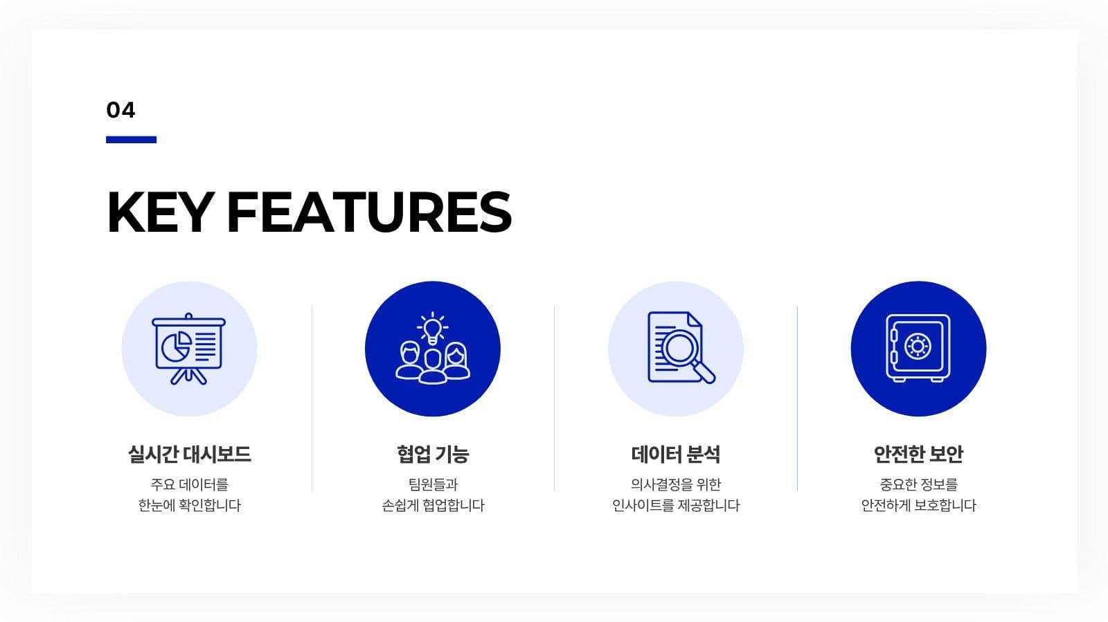 파랑 심플 브랜드 프로젝트 소개 홍보 PPT 프레젠테이션 템플릿