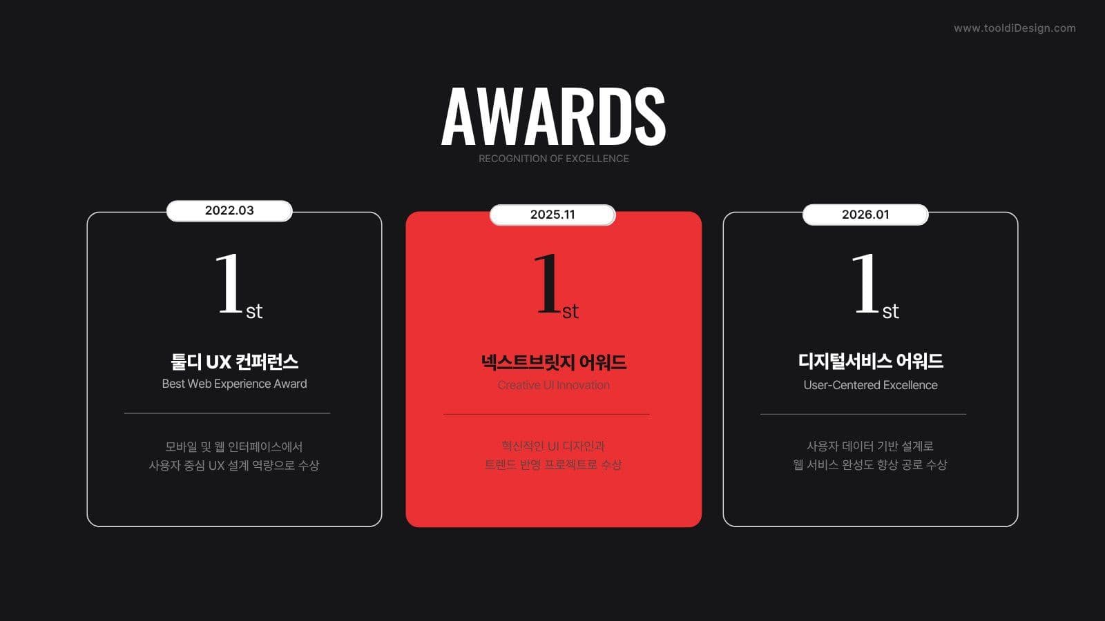 레드 블랙 감각적인 포트폴리오 템플릿
