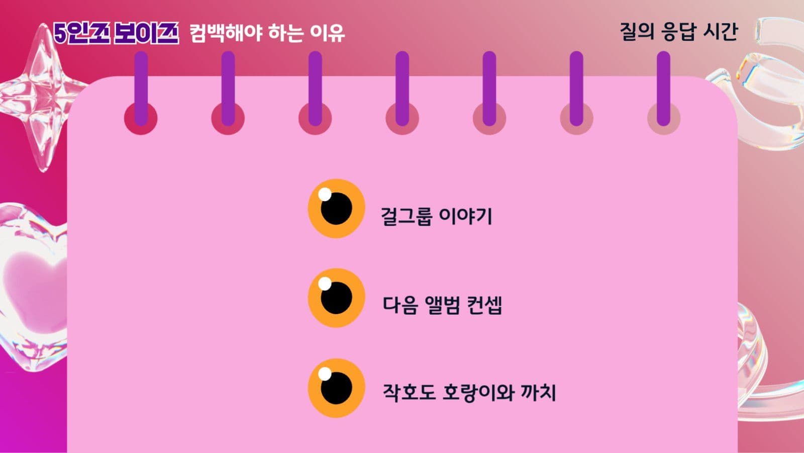 5인조 보이즈 컴백 이유