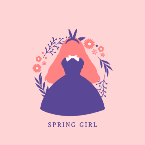 봄 소녀 로고