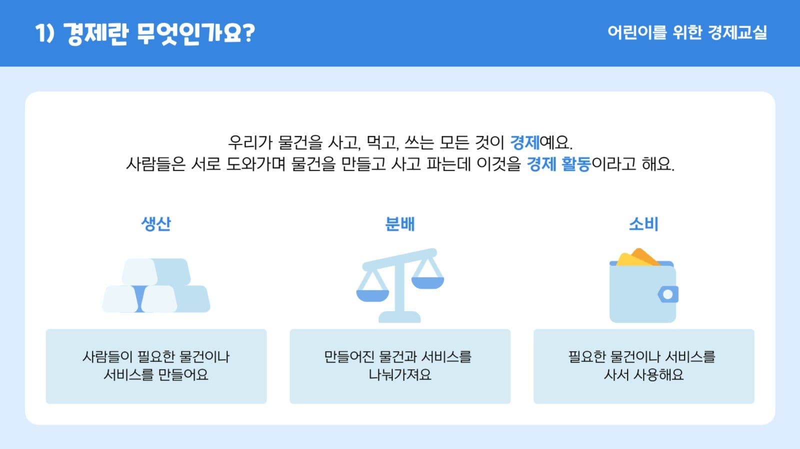 심플 일러스트 어린이 경제교실 PPT