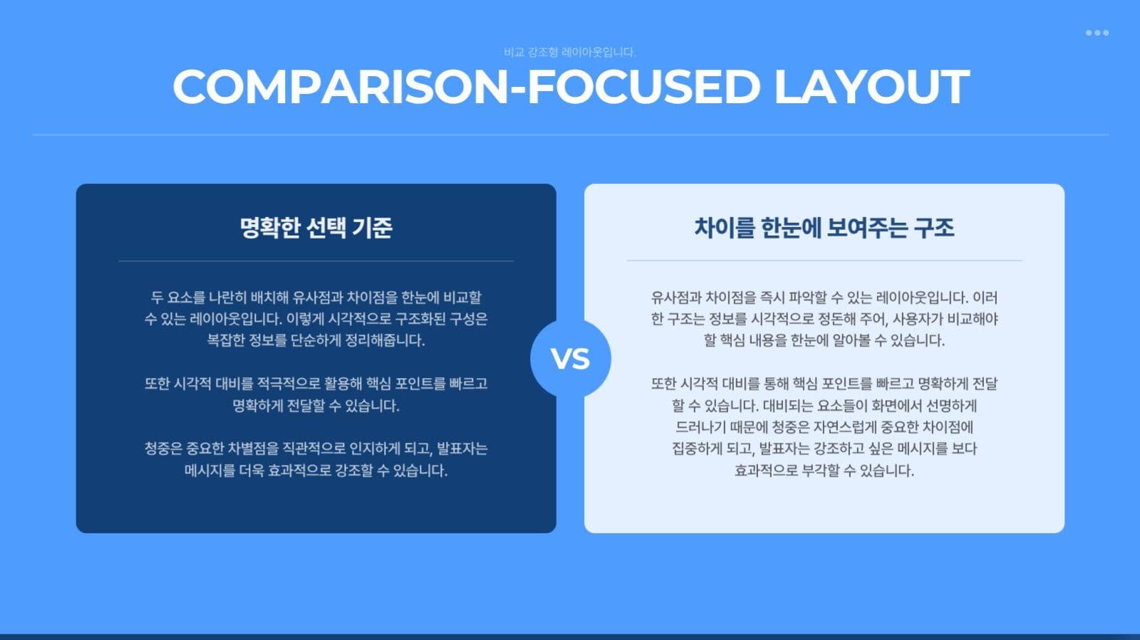 파란색의 깔끔한 비즈니스 발표 보고서