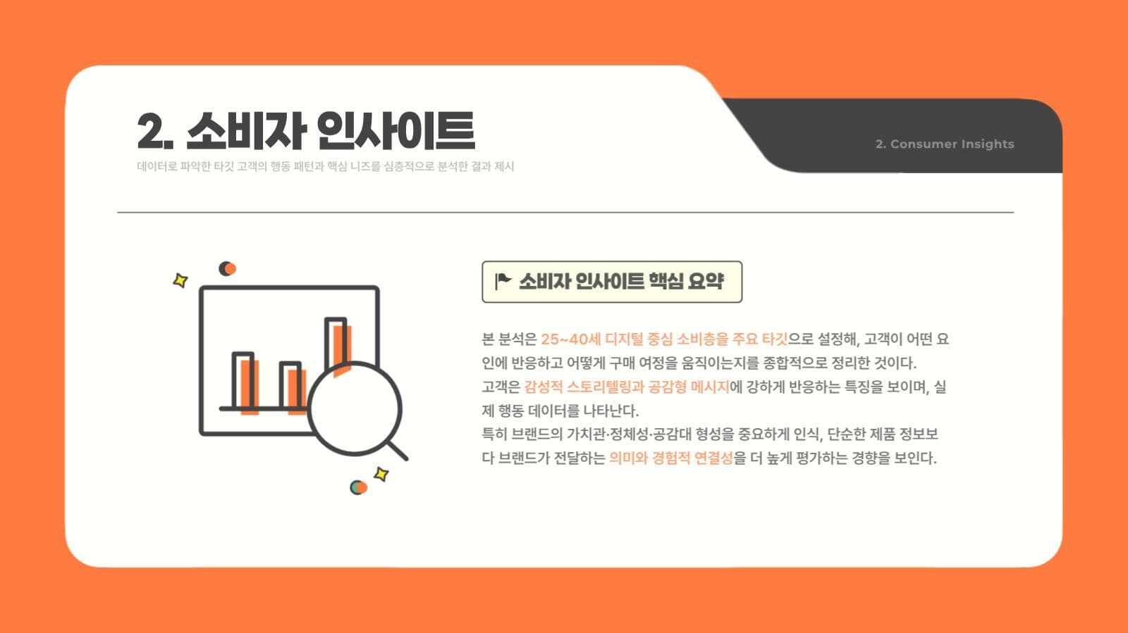주황색 심플한 비즈니스 마케팅 보고서