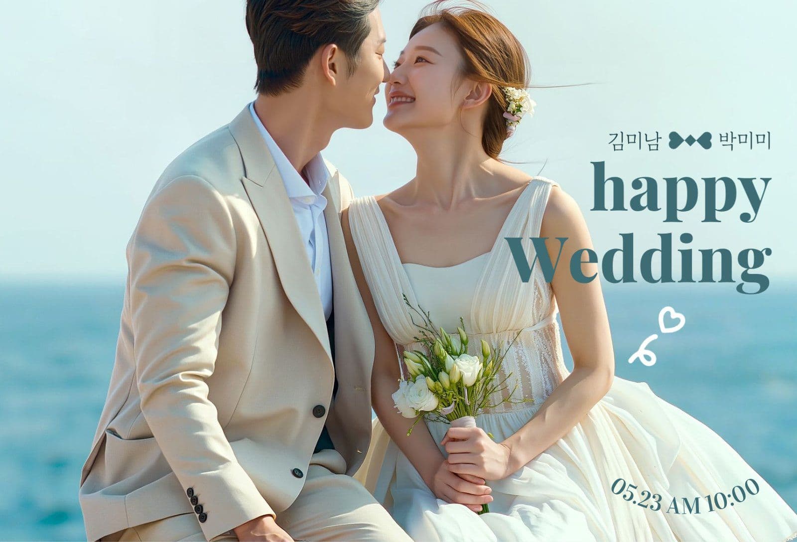 심플 타이포 웨딩 결혼식 청첩장