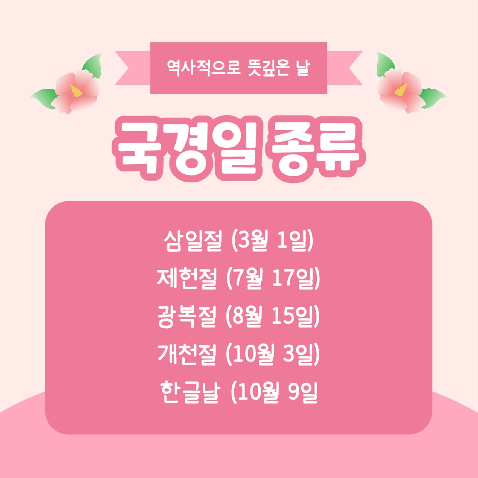 국경일 파헤치기 카드뉴스