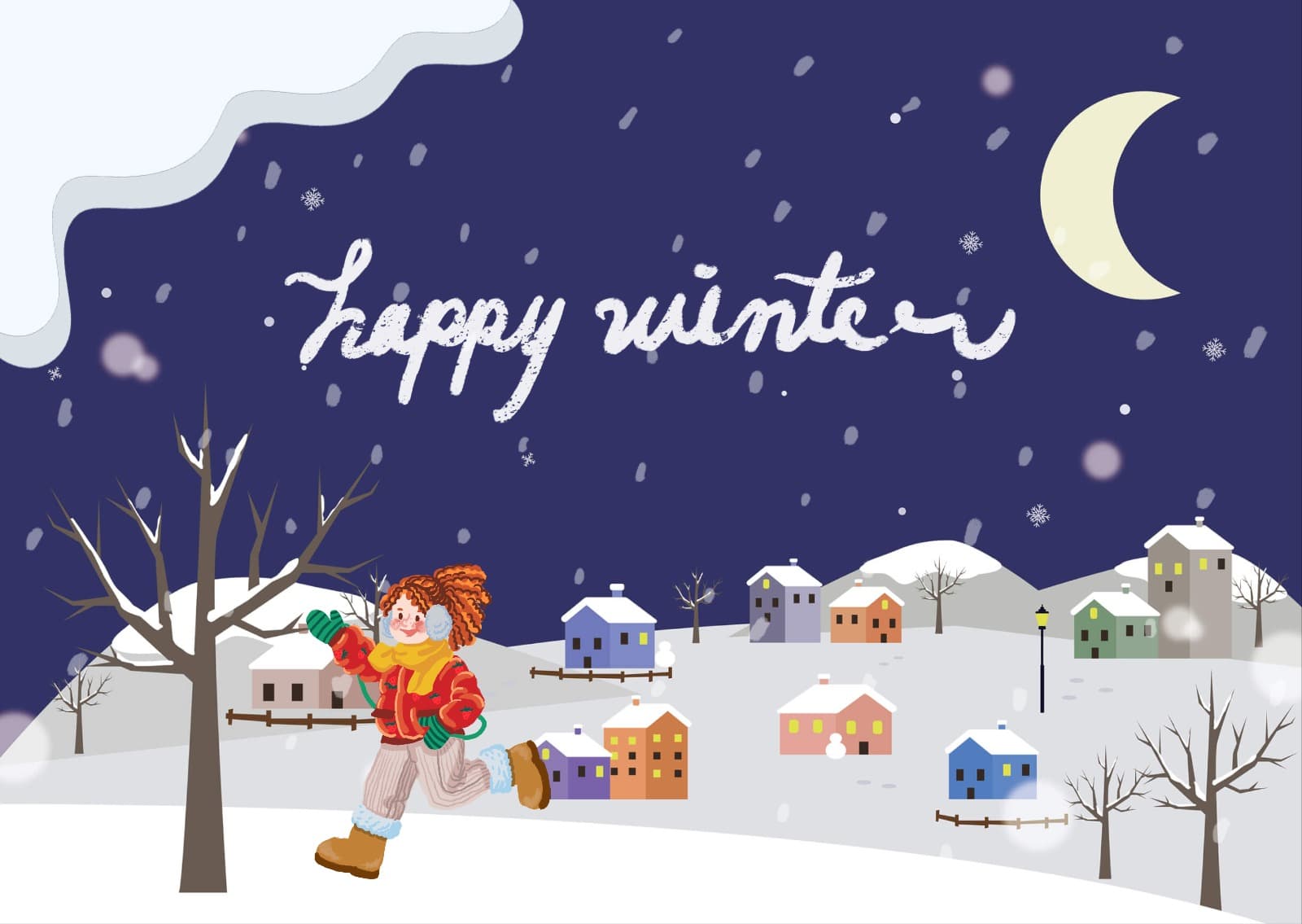 happy winter 엽서 카드