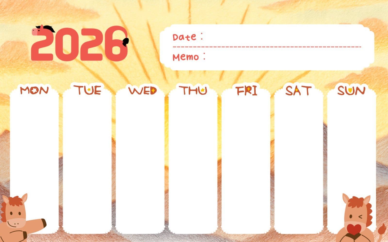 2026 주간플래너