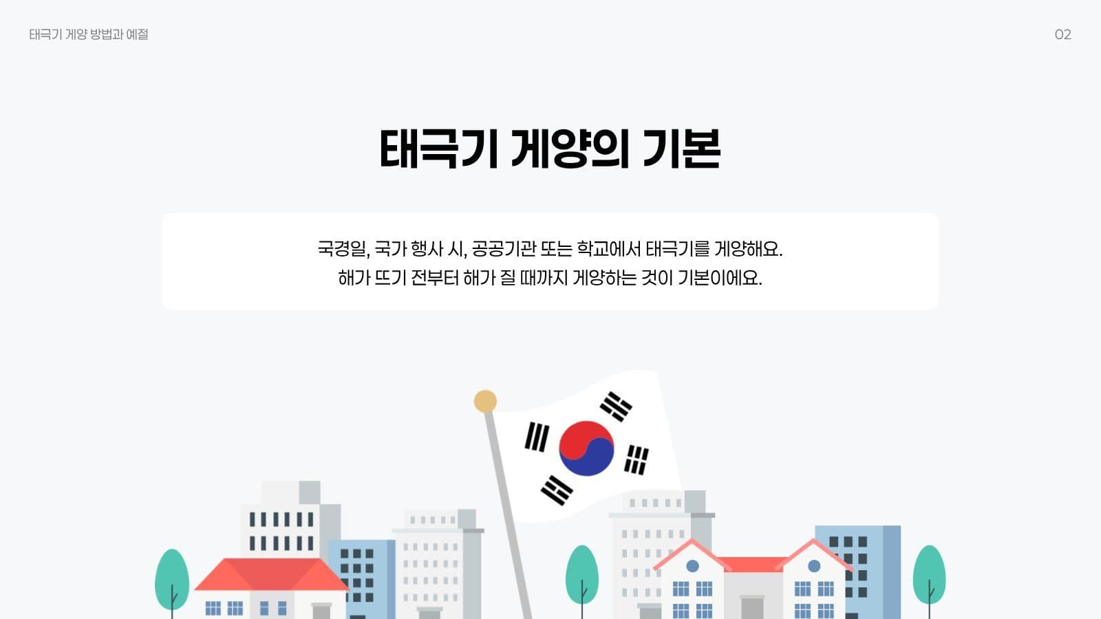 태극기 게양 방법과 예절 프레젠테이션