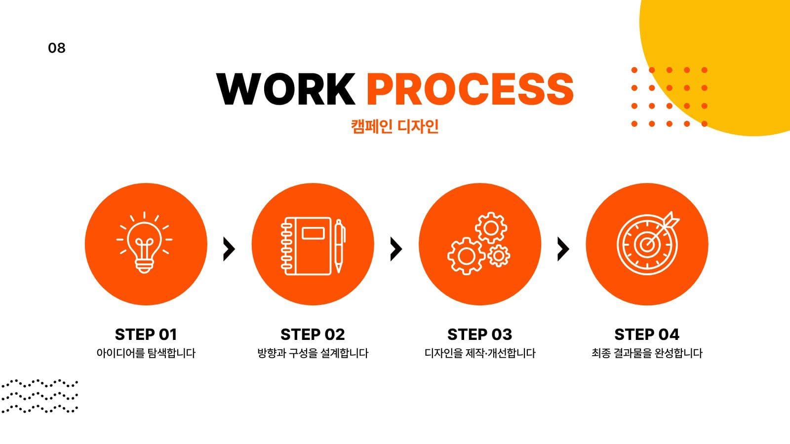 주황 심플 디자이너 포트폴리오 소개 PPT 프레젠테이션 템플릿