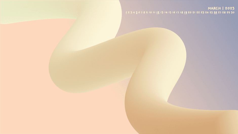 3월 달력 그러데이션 배경화면 PC
